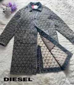 定価27万 新品タグ付きDIESEL 　チェスターコート　デニム生地キルティング