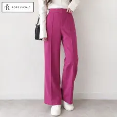 ROPÉ PICNIC 【ラク美】ファスナースリットカラーパンツ　ピンク　38