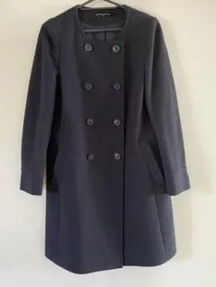 ユナイテッドアローズ ノーカラーコート ネイビー