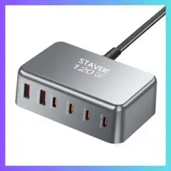 120W GaN充電器 6ポート 急速充電 PD3.0対応