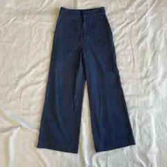 three square ダークブルー　ワイドデニム　36