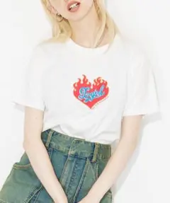 ハート炎グラフィック ホワイトTシャツ Xgirlのサムネイル