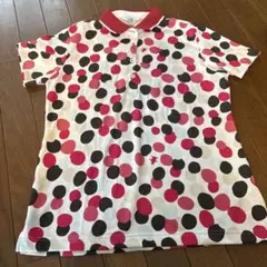 Munsingwear ドット柄ポロシャツ L 所々にペンギンマークが可愛い