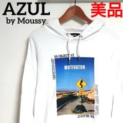 美品 良デザイン✨️ アズールバイマウジー グラフ＆バックプリント パーカー M