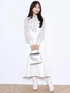 美品　anuans ポロニットドッキングワンピース　渡辺美優紀さま着用 anuans ポロニットドッキングワンピース 渡辺美優紀さま着用