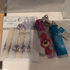 鉛筆キャップ ＆ ロッツォ 肌ラボ キーホルダー セット