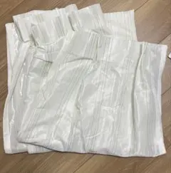 ホワイト ストライプ レースカーテン