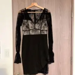 Dazzyレース長袖ドレス L