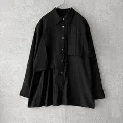 HARE アシメプリーツイソザイシャツ　ブラック