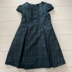 チェック柄 半袖ワンピース　フォーマル