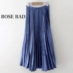 ローズバッド　ブルー　サテン　ロングプリーツスカート　ロング　ROSE BAD