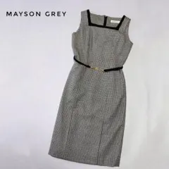 チェック柄ノースリーブタイトワンピース 美品　卒業式入学式のサムネイル