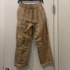 チェック柄 ベージュ GU シェフパンツ
