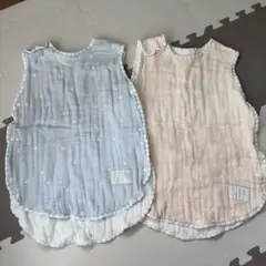 10moisディモワスリーパーふくふくガーゼベビースリーパー水色ピンク2枚セット