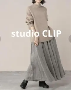 Natural by studio CLIP リネンタックフレアスカート