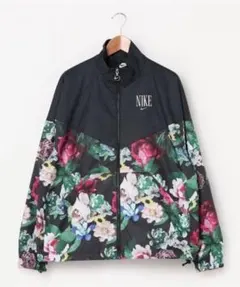Nike フローラルプリントブルゾンL花柄フラワープリント黒