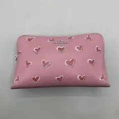 Coach Heart Pink Leather Multi Pouch