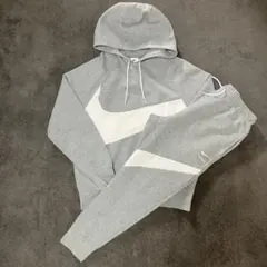 に*オ様 ナイキ NIKE フリース ビッグ スウッシュ セットアップ グレーL