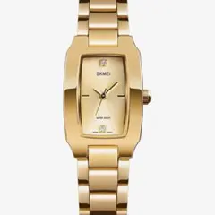 【美品】SKMEI レディース 腕時計 ゴールド スクエア アナログ