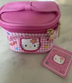 ハローキティ ミニミニバニティポーチ カオハナ ピンク 千鳥格子