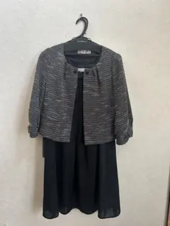 学校行事用　ツイード風ジャケットとスカート、ワンピースの3点セット