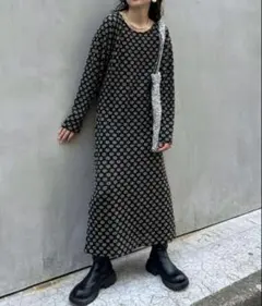 チャオパニックティピー ジャガード風フラワーフラワーワンピース 美品