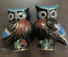 フクロウの陶器製置物