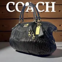 【極美品】COACH コーチ マディソンギャザードレザー　バッグ グレー 2025年最新】コーチマディソンギャザードの人気アイテム - メルカリ