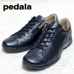【人気】アシックス ペダラ ウォーキングシューズ 本革 サイドジップ 黒 24
