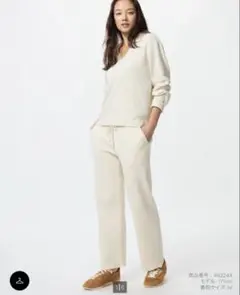 ユニクロ ウォッシャブルリブニットパンツ XL