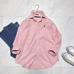 ラルフローレン クラシックフィット オックスフォードシャツ BD ピンク S