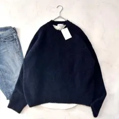 新品 クリスチャンワイナンツ アルパカ混 ヴァージンウールモコモコニット 濃紺