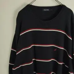ノーティカ 3XL コットンニット 刺繍ロゴ ワンポイント セーター