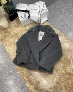 Max Mara グレー ショートファーコート 36サイズ