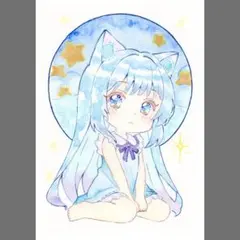 オリジナル手描きイラスト「きらめき猫耳アイドル 第3弾」 コピック
