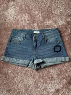 FOREVER 21 デニムブルー ロールアップショートパンツ Lサイズ