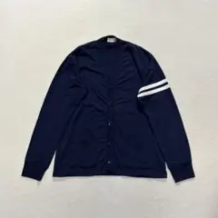 t2799 【グローバルワーク】　カレッジボーダー柄　ネイビー　長袖カーディガンのサムネイル