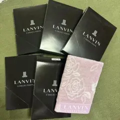 LANVIN タオル　薄紫 バラ模様 ５枚