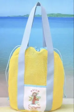 最終価格※おさるのジョージ プラチナムザッカ メッシュトートバッグ　イエロー