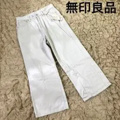 【新品】無印良品　バギーパンツ　デニム　サンドベージュ　W27×L30