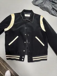 CELINE スタジャン ブラック/レッド/ホワイト セリーヌ CELINE CELINE スタジャン 2W71C896C ウール×レザー