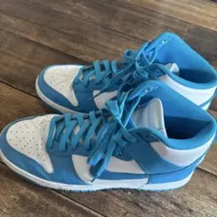 Nike Dunk High 白×ターコイズ（水色）
