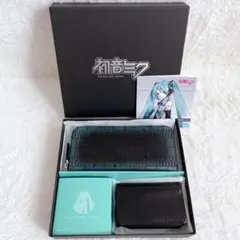 【未使用/希少】 初音ミク 本革ウォレット＆名刺入れセット 特製ギフトボックス