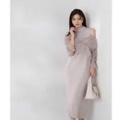 プロポーションドレッシング　2Ｗayシアーレイヤードニットワンピース