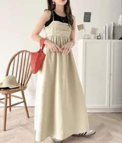 Classical Elf クラシカルエルフ　ベージュ ロングキャミワンピース