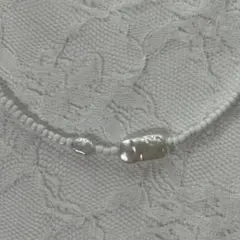 白パールビーズネックレスハンドメイドY2Kフェアリーグランジウィッシュコア韓国