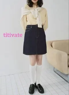 titivate デニムミニスカートS インディゴ