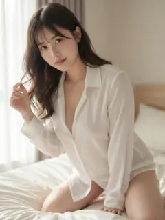 【現品限り！】【AI作成写真L判サイズ】理想の彼女 ワイシャツのみ