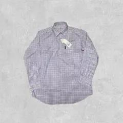 タグ付き SIMPLE LIFE 紫系 ギンガムチェック柄 ワイシャツ L