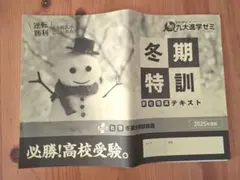 九大進学ゼミ 冬期特訓 数社理英テキスト 2025年度版